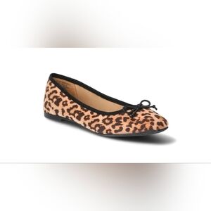 Time and Tru Animal Print Flats with Black Trim